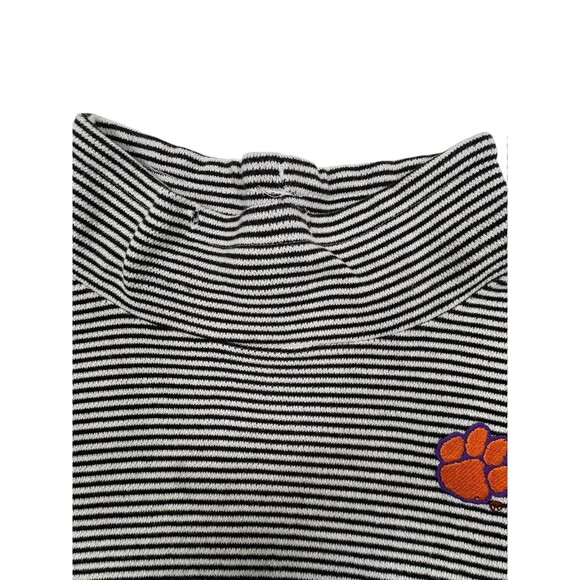 Clemson Tigers Striped Mock Neck Paw Logo Top XXL Gameday Couture Black White - Picture 4 of 11